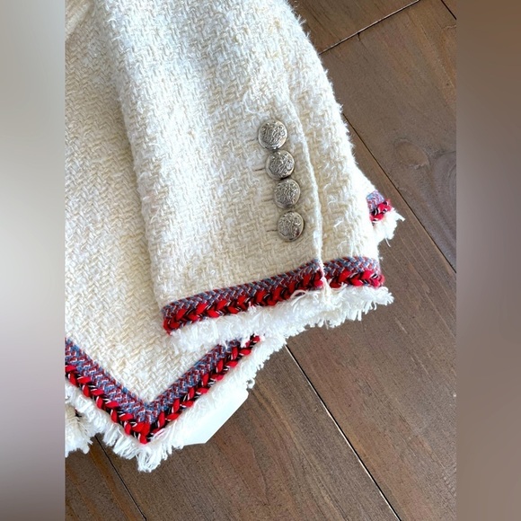 Veronica Beard Ivory Cream Cutaway Dickey Tweed Single Button Jacket Blazer - Picture 9 of 10